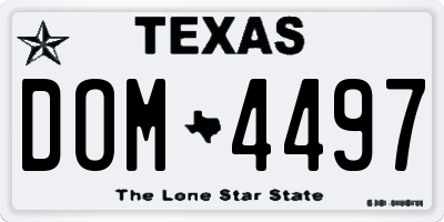 TX license plate DOM4497