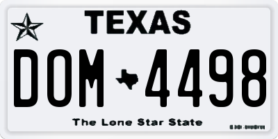 TX license plate DOM4498