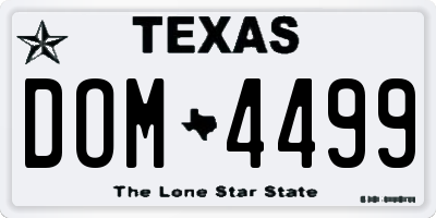 TX license plate DOM4499