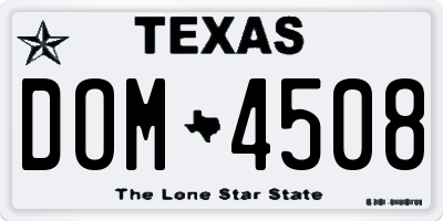 TX license plate DOM4508