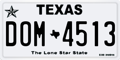 TX license plate DOM4513
