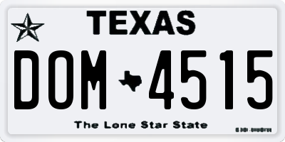 TX license plate DOM4515