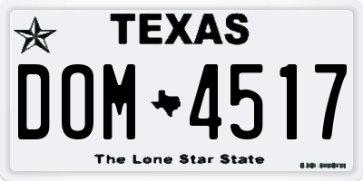 TX license plate DOM4517