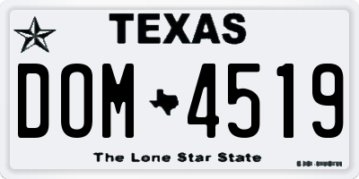 TX license plate DOM4519