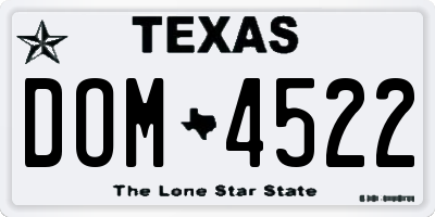TX license plate DOM4522