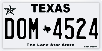 TX license plate DOM4524