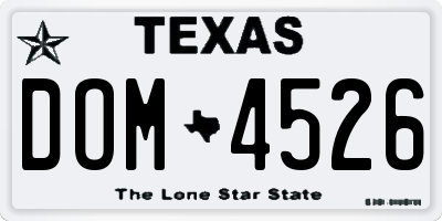 TX license plate DOM4526