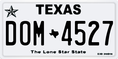 TX license plate DOM4527