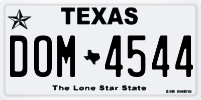 TX license plate DOM4544