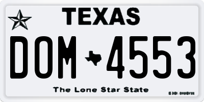 TX license plate DOM4553