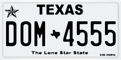 TX license plate DOM4555