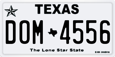 TX license plate DOM4556