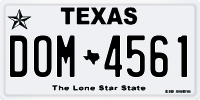 TX license plate DOM4561