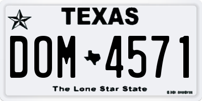 TX license plate DOM4571
