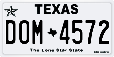 TX license plate DOM4572