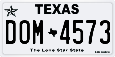 TX license plate DOM4573
