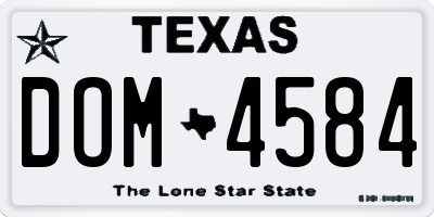 TX license plate DOM4584