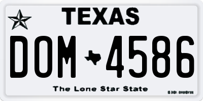 TX license plate DOM4586