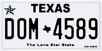 TX license plate DOM4589