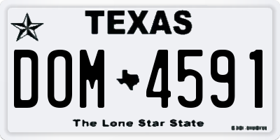 TX license plate DOM4591
