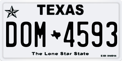 TX license plate DOM4593
