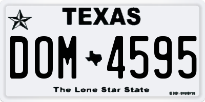 TX license plate DOM4595