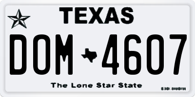 TX license plate DOM4607