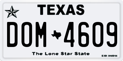 TX license plate DOM4609
