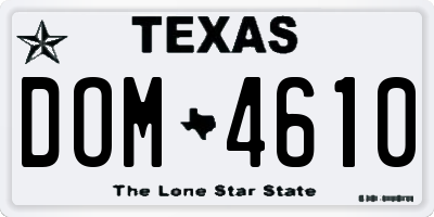 TX license plate DOM4610