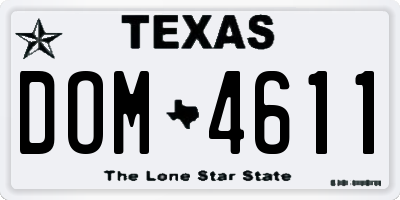 TX license plate DOM4611