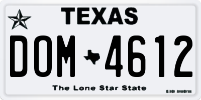 TX license plate DOM4612