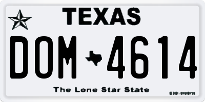 TX license plate DOM4614
