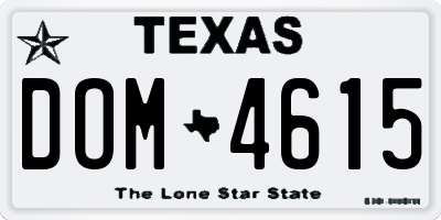 TX license plate DOM4615