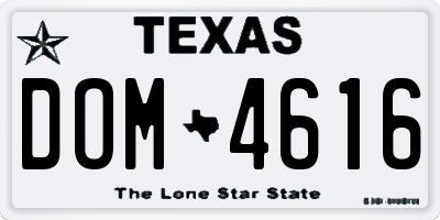 TX license plate DOM4616
