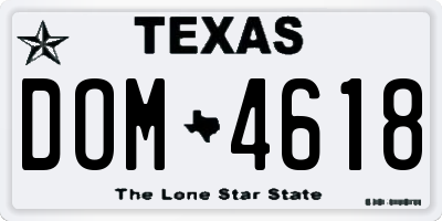 TX license plate DOM4618
