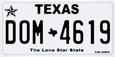TX license plate DOM4619