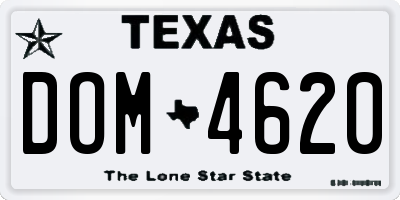 TX license plate DOM4620