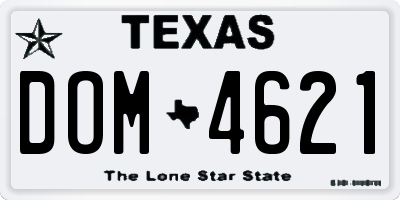 TX license plate DOM4621