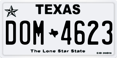 TX license plate DOM4623