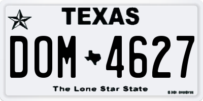 TX license plate DOM4627