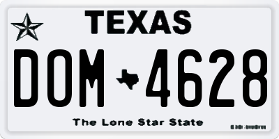 TX license plate DOM4628