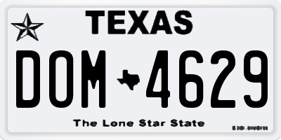TX license plate DOM4629