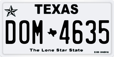 TX license plate DOM4635