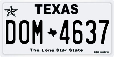 TX license plate DOM4637