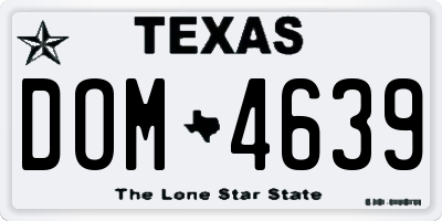 TX license plate DOM4639
