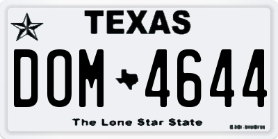 TX license plate DOM4644