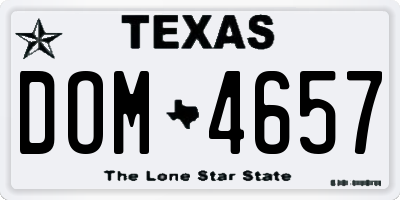 TX license plate DOM4657