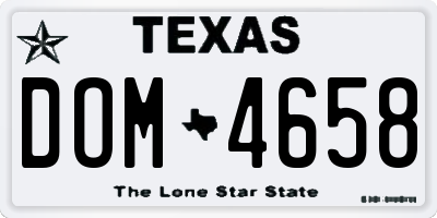TX license plate DOM4658