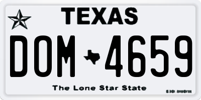 TX license plate DOM4659