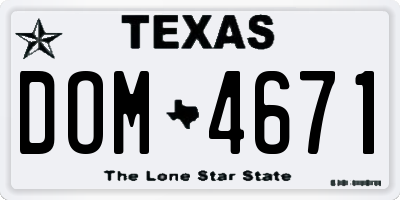 TX license plate DOM4671